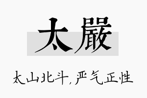 太严名字的寓意及含义