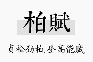 柏赋名字的寓意及含义