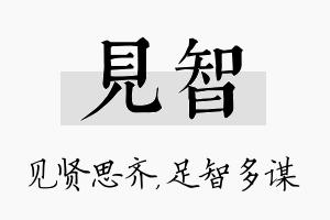 见智名字的寓意及含义