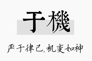 于机名字的寓意及含义