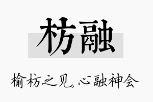 枋融名字的寓意及含义