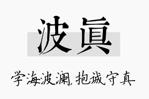 波真名字的寓意及含义