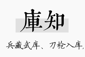 库知名字的寓意及含义