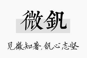 微钒名字的寓意及含义