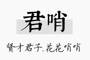 君哨名字的寓意及含义