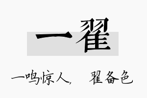 一翟名字的寓意及含义