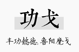 功戈名字的寓意及含义