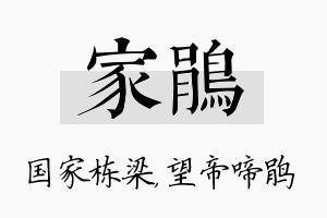 家鹃名字的寓意及含义