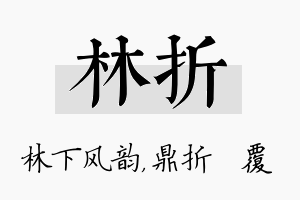 林折名字的寓意及含义