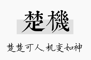 楚机名字的寓意及含义