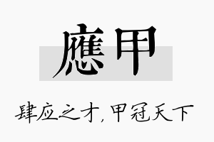 应甲名字的寓意及含义