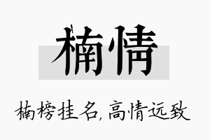 楠情名字的寓意及含义