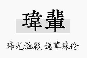 玮辈名字的寓意及含义