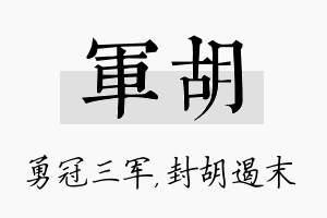 军胡名字的寓意及含义