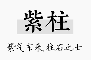 紫柱名字的寓意及含义