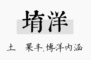 堉洋名字的寓意及含义