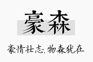 豪森名字的寓意及含义