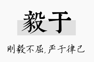 毅于名字的寓意及含义