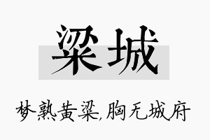 粱城名字的寓意及含义