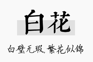 白花名字的寓意及含义