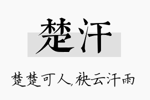 楚汗名字的寓意及含义