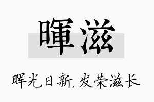 晖滋名字的寓意及含义