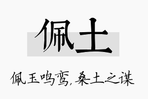 佩土名字的寓意及含义