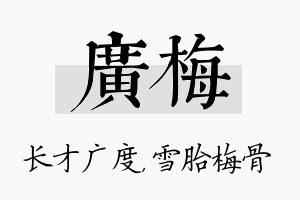 广梅名字的寓意及含义