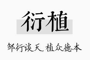 衍植名字的寓意及含义