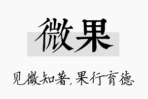 微果名字的寓意及含义