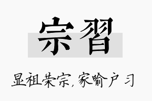 宗习名字的寓意及含义