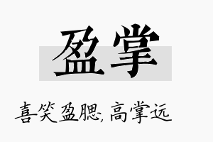 盈掌名字的寓意及含义