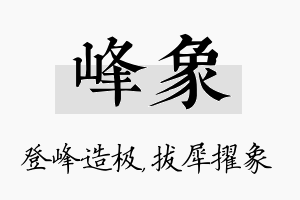 峰象名字的寓意及含义