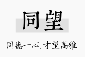 同望名字的寓意及含义