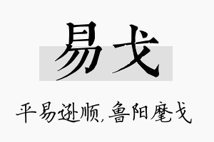 易戈名字的寓意及含义