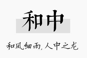 和中名字的寓意及含义