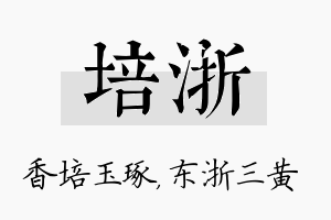 培浙名字的寓意及含义