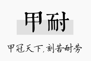 甲耐名字的寓意及含义