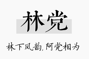 林党名字的寓意及含义