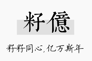 籽亿名字的寓意及含义