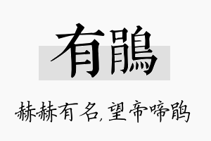 有鹃名字的寓意及含义