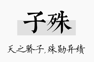 子殊名字的寓意及含义