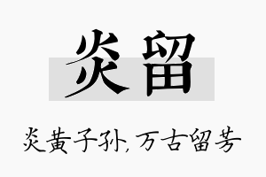 炎留名字的寓意及含义