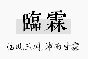 临霖名字的寓意及含义