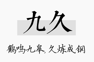 九久名字的寓意及含义