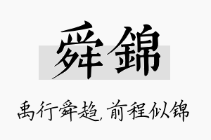 舜锦名字的寓意及含义