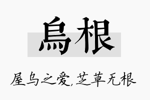 乌根名字的寓意及含义