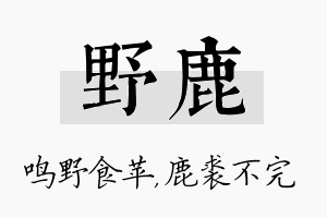 野鹿名字的寓意及含义