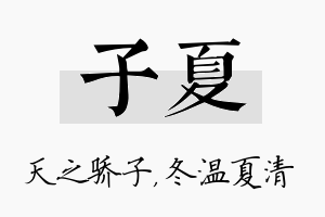 子夏名字的寓意及含义