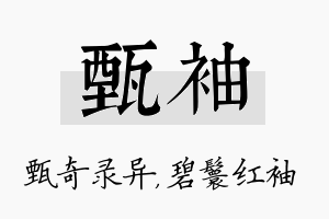 甄袖名字的寓意及含义